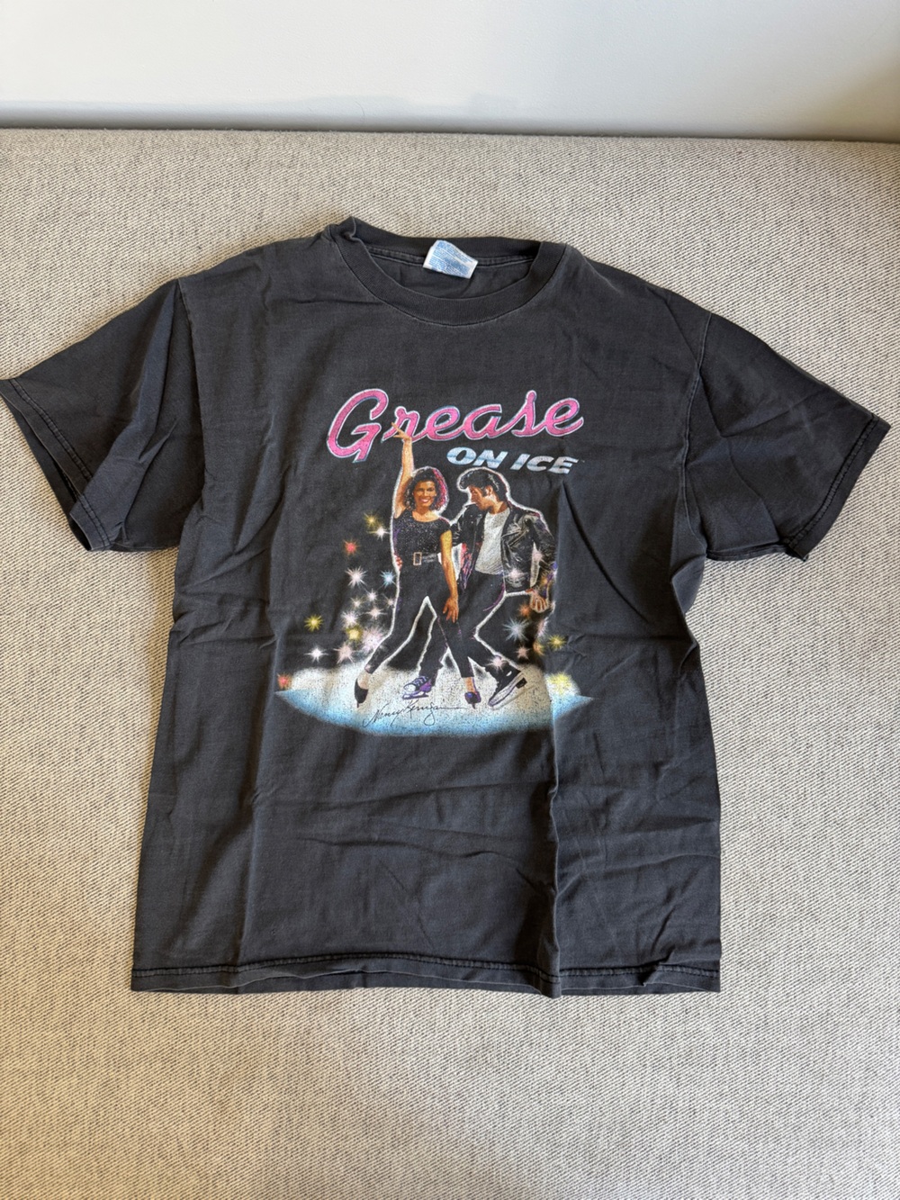 Vintage Grease on Ice Nancy Kerrigan Hanes Black tshirt